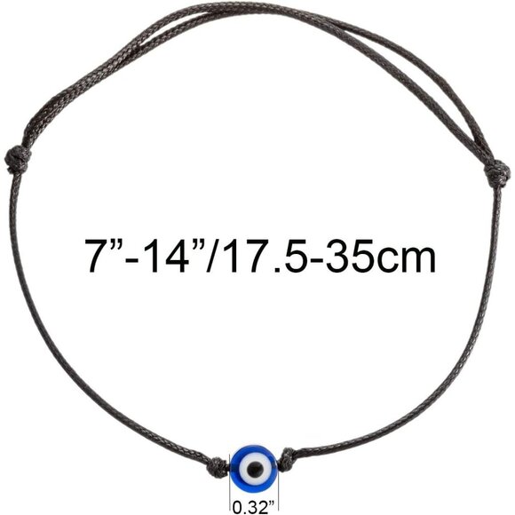 Waterproof Evil Eye Charm Bracelet for Men and Women - Simple Adjustable Design - Picture 2 of 5